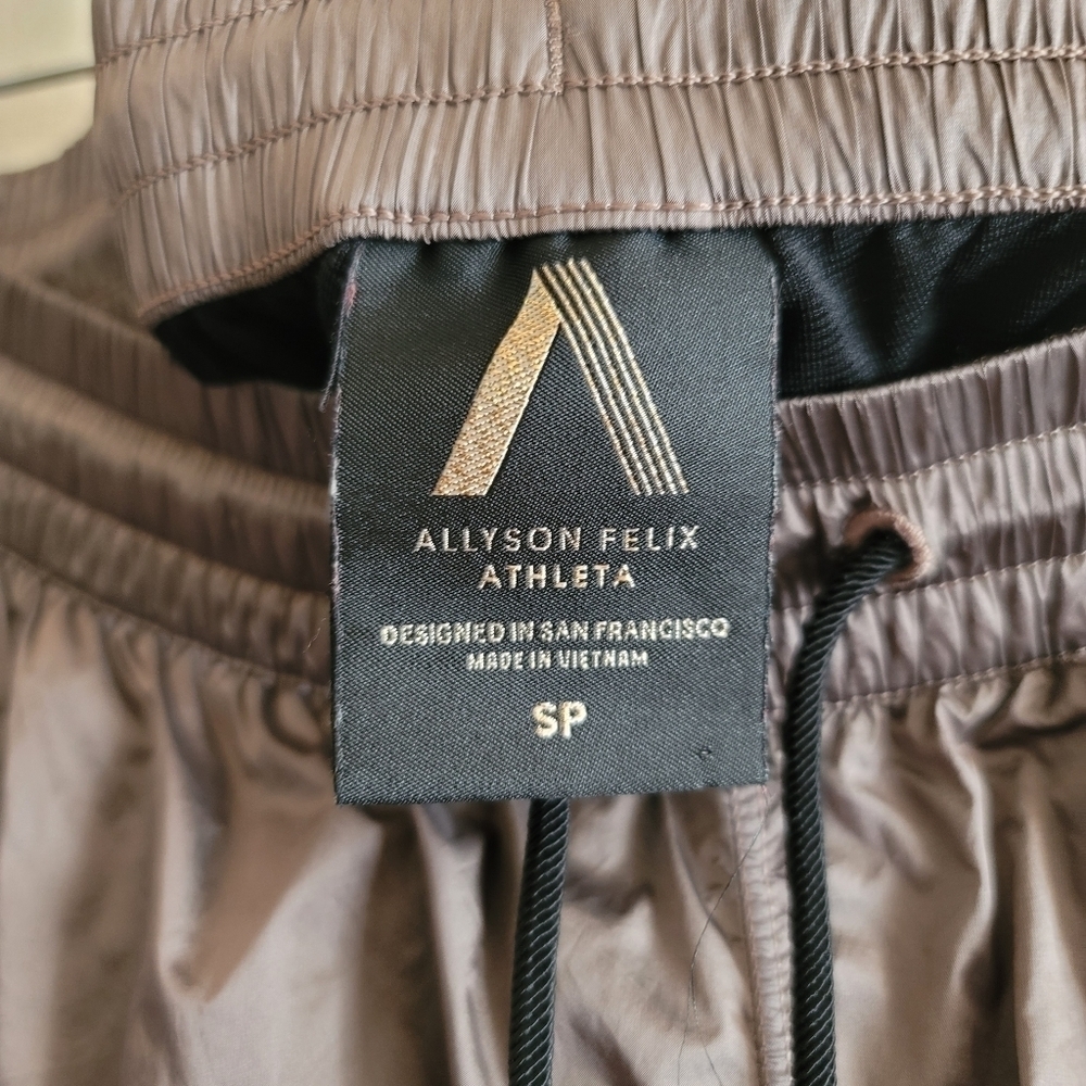 ATHLETA x Allyson Felix, Legend Luxe Track Pant, Black/Dark Purple Grey, Size SP - Picture 11 of 16